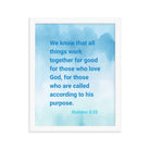 Rom 8:28 - Bible Verse, together for good Enhanced Matte Paper Framed Poster