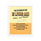 Heb 4:12 - Bible Verse, living and active Enhanced Matte Paper Framed Poster