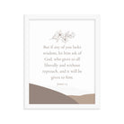 James 1:5 Bible Verse, ask of God Enhanced Matte Paper Framed Poster