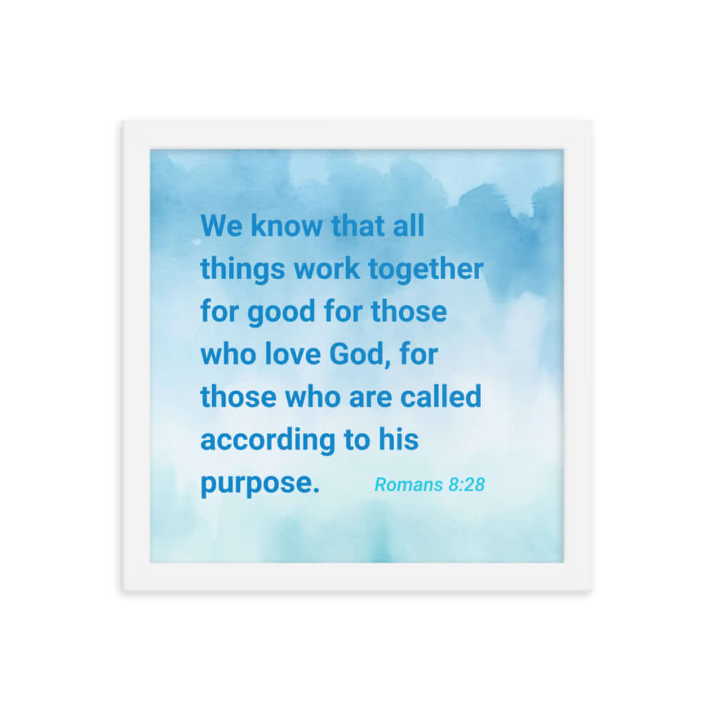 Rom 8:28 - Bible Verse, together for good Enhanced Matte Paper Framed Poster