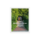 Rev 3:20 Bible Verse, Garden Doorway Framed Poster