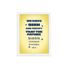 1 John 4:14 - Bible Verse, Savior of the world Enhanced Matte Paper Framed Poster