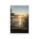 Psalm 46:10 Bible Verse, Sunset Glory Framed Poster