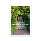 Rev 3:20 Bible Verse, Garden Doorway Framed Poster