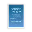 Isaiah 9:6 - Bible Verse, Everlasting Father Enhanced Matte Paper Framed Poster