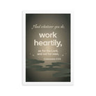 Col 3:23 - Bible Verse, as for the Lord Enhanced Matte Paper Framed Poster