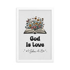 1 John 4:8 - Bible Verse, God is Love Enhanced Matte Paper Framed Poster