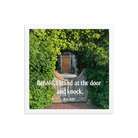 Rev 3:20 Bible Verse, Garden Doorway Framed Poster