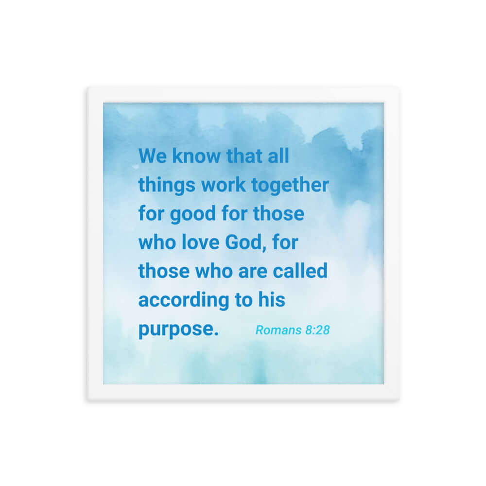 Rom 8:28 - Bible Verse, together for good Enhanced Matte Paper Framed Poster