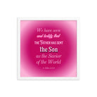 1 John 4:14 - Bible Verse, that the Father Enhanced Matte Paper Framed Poster