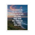 John 14:26 Bible Verse will teach Enhanced Matte Paper Framed Poster White 16″×20″