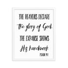 Psalm 19:1 Bible Verse, Black Text Framed Poster