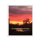 Psalm 19:1 Bible Verse, Sunset Glory Framed Poster