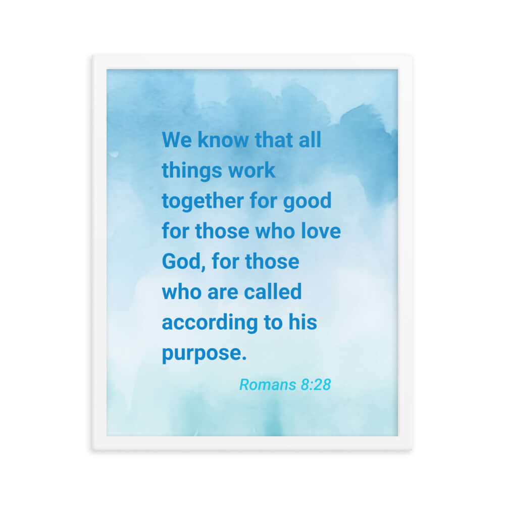 Rom 8:28 - Bible Verse, together for good Enhanced Matte Paper Framed Poster