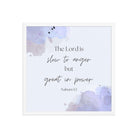 Nahum 1:3 Bible Verse, great in power Enhanced Matte Paper Framed Poster