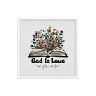 1 John 4:8 - Bible Verse, God is Love Enhanced Matte Paper Framed Poster