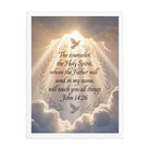 John 14:26 Bible Verse Counselor Enhanced Matte Paper Framed Poster White 18″×24″