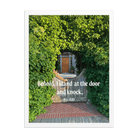 Rev 3:20 Bible Verse, Garden Doorway Framed Poster