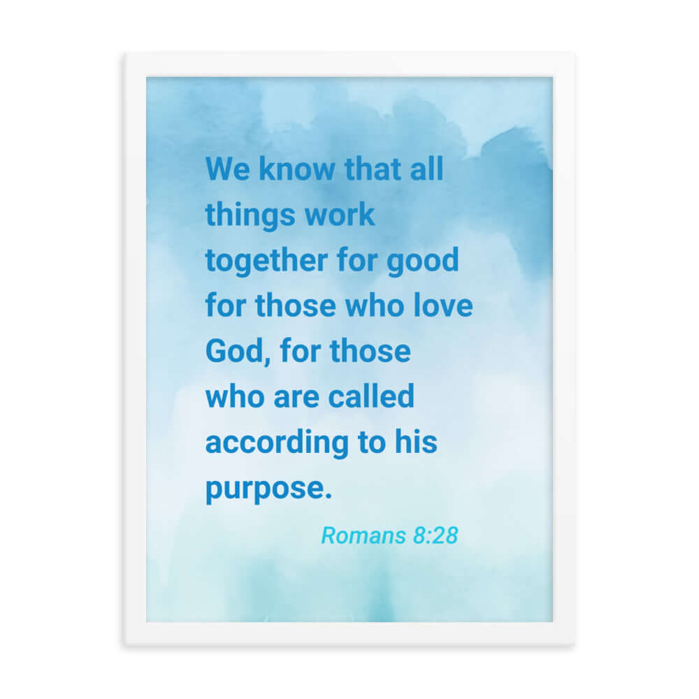 Rom 8:28 - Bible Verse, together for good Enhanced Matte Paper Framed Poster