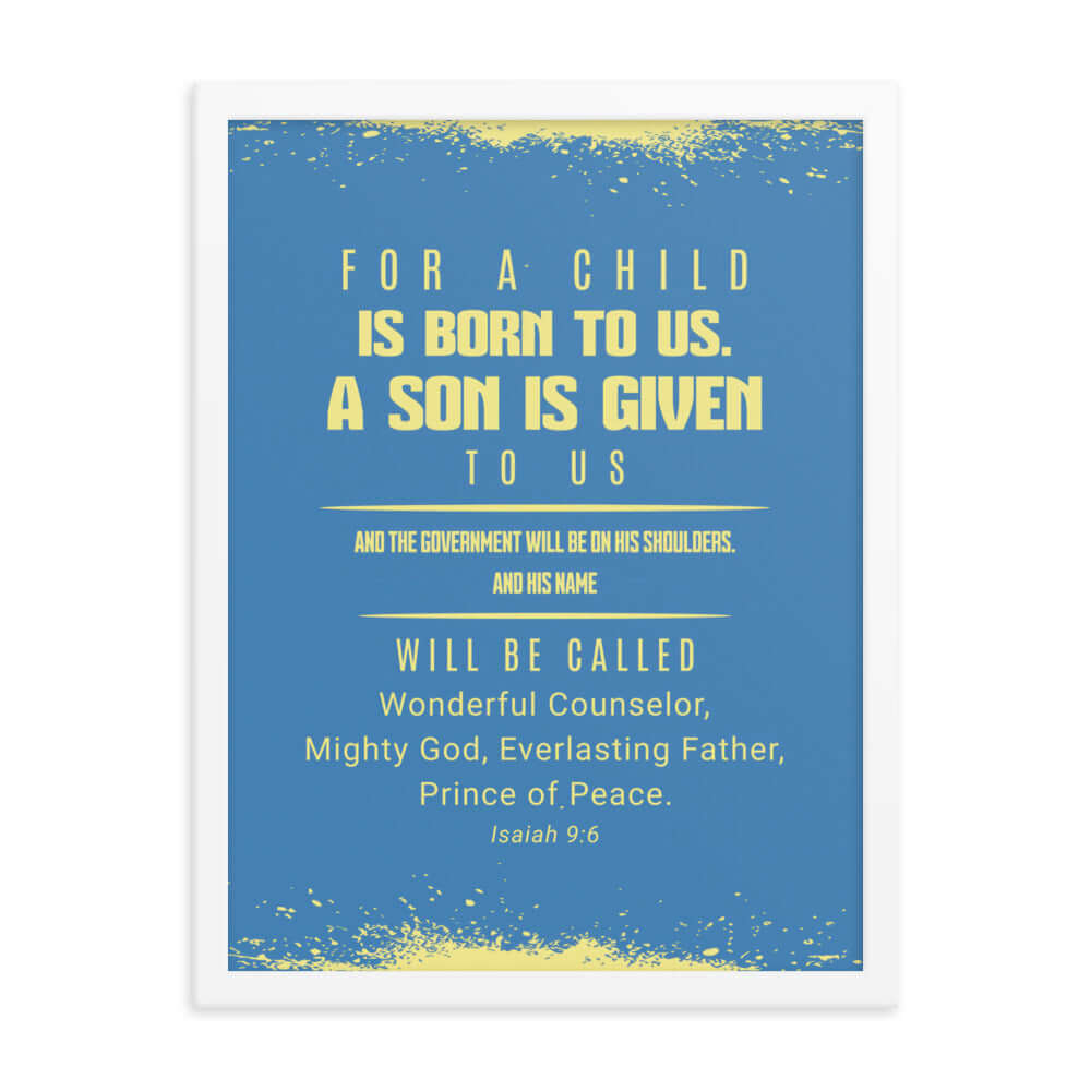 Isaiah 9:6 - Bible Verse, Mighty God Enhanced Matte Paper Framed Poster