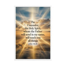 John 14:26 Bible Verse will send Enhanced Matte Paper Framed Poster White 24″×36″