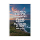 John 14:26 Bible Verse will teach Enhanced Matte Paper Framed Poster White 24″×36″
