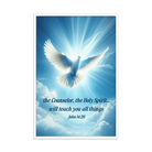 John 14:26 - Bible Verse, Holy Spirit Dove Framed Poster