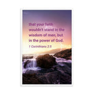 1 Cor 2:5 - Bible Verse, power of God Enhanced Matte Paper Framed Poster