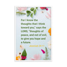 Jer 29:11 - Bible Verse, to give you hope Enhanced Matte Paper Framed Poster