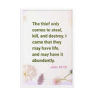 John 10:10 - Bible Verse, Abundant Life Enhanced Matte Paper Framed Poster