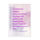 Phil 4:6 - Bible Verse, Prayer and Petition Enhanced Matte Paper Framed Poster