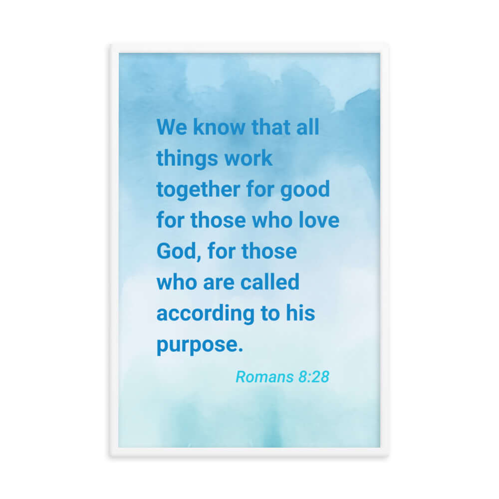 Rom 8:28 - Bible Verse, together for good Enhanced Matte Paper Framed Poster