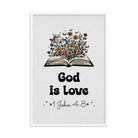 1 John 4:8 - Bible Verse, God is Love Enhanced Matte Paper Framed Poster