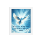 John 14:26 - Bible Verse, Holy Spirit Dove Framed Poster