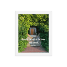 Rev 3:20 Bible Verse, Garden Doorway Framed Poster