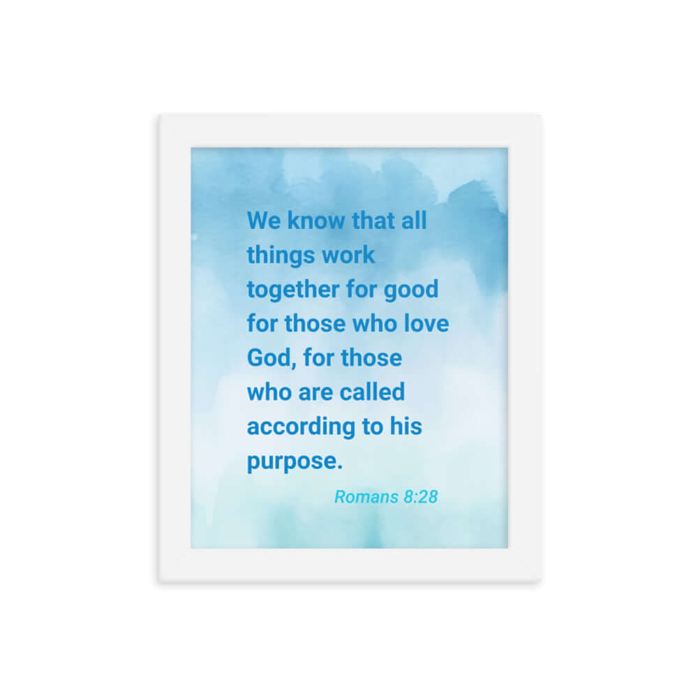 Rom 8:28 - Bible Verse, together for good Enhanced Matte Paper Framed Poster