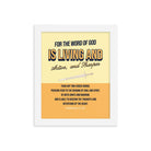 Heb 4:12 - Bible Verse, living and active Enhanced Matte Paper Framed Poster