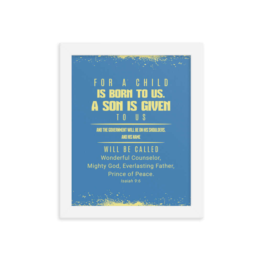 Isaiah 9:6 - Bible Verse, Mighty God Enhanced Matte Paper Framed Poster