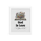 1 John 4:8 - Bible Verse, God is Love Enhanced Matte Paper Framed Poster