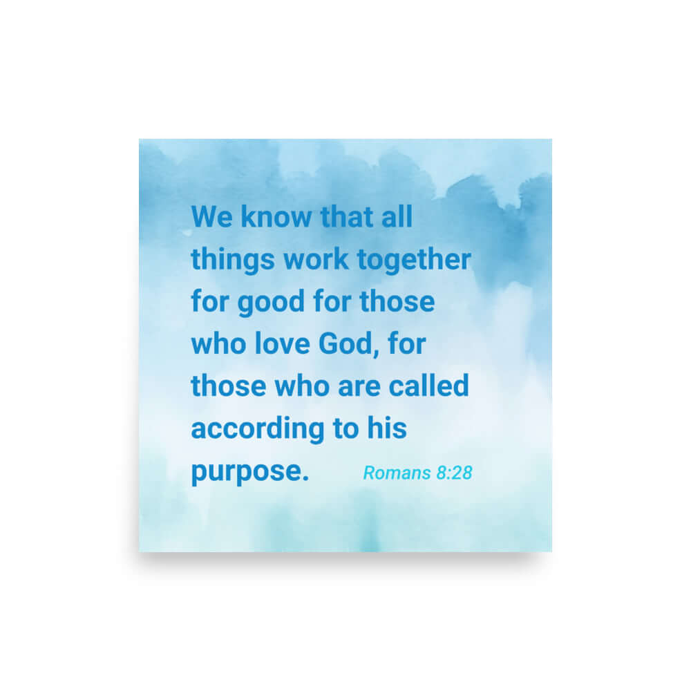 Rom 8:28 - Bible Verse, together for good Enhanced Matte Paper Poster