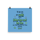 1 John 4:14 - Bible Verse, sent the Son Enhanced Matte Paper Poster