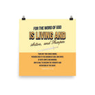 Heb 4:12 - Bible Verse, living and active Enhanced Matte Paper Poster