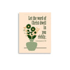 Col 3:16 - Bible Verse, word of Christ Enhanced Matte Paper Poster