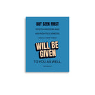 Matt 6:33 - Bible Verse, seek first God’s Kingdom Enhanced Matte Paper Poster