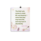 John 10:10 - Bible Verse, Abundant Life Enhanced Matte Paper Poster