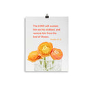 Psalm 41:3 - Bible Verse, LORD will sustain Enhanced Matte Paper Poster