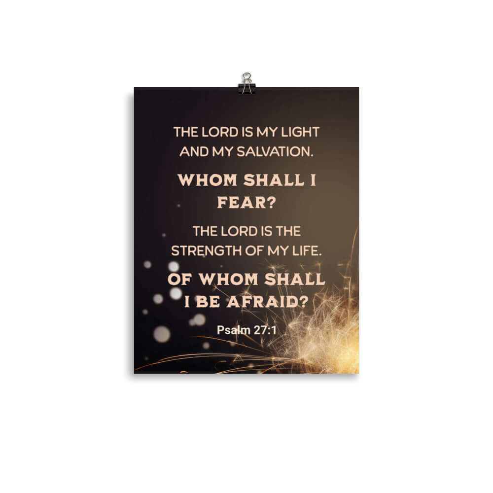 Psalm 27:1 - Bible Verse, The LORD is My Light Enhanced Matte Paper Poster