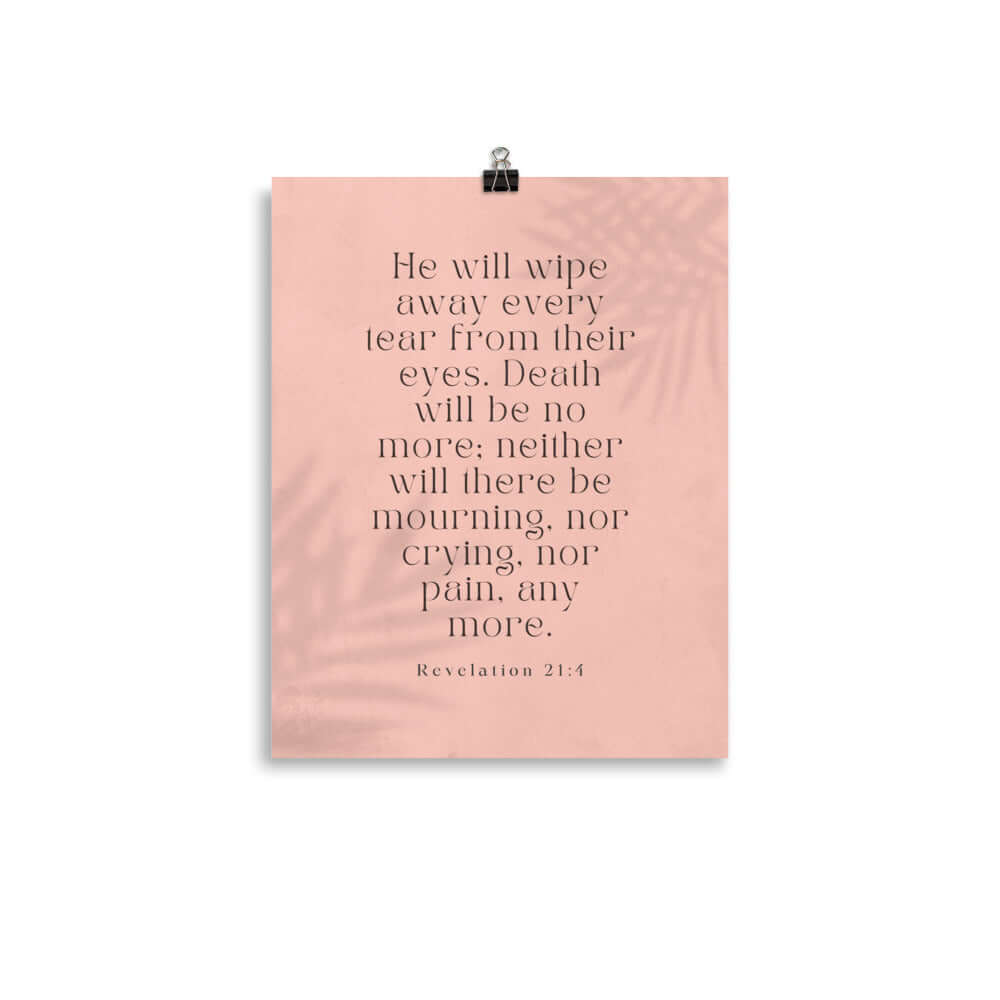 Revelation 21:4 Bible Verse, their eyes Enhanced Matte Paper Poster