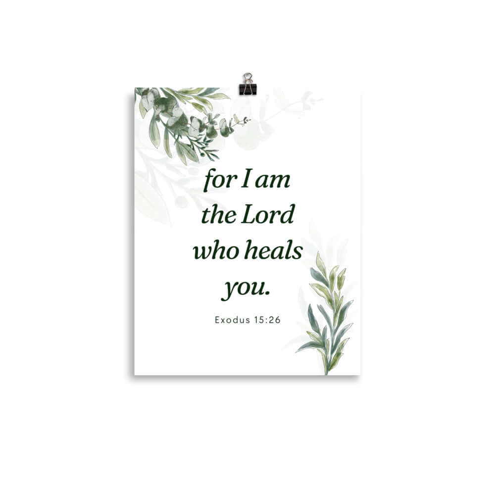 Exodus 15:26 Bible Verse, Gods voice Enhanced Matte Paper Poster