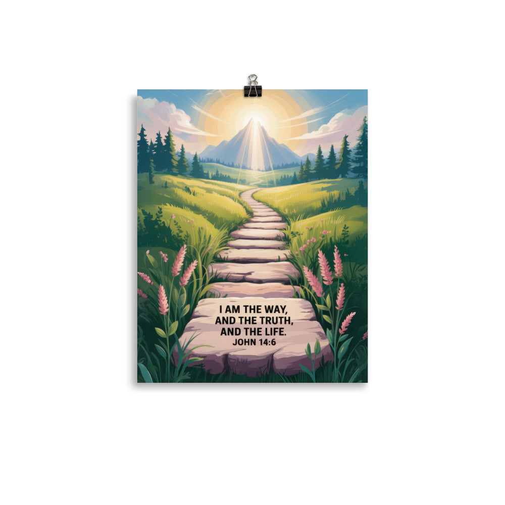 John 14:6 Bible Verse The Truth Enhanced Matte Paper Poster 11″×14″